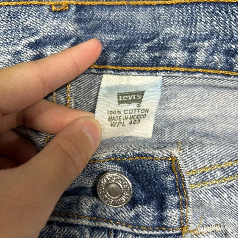 Levi's 501 Straight Jeans Men's Black Denim‎ Button Fly Classic 37X30 - Flaws